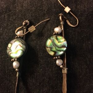 New Sterling silver abalone earrings